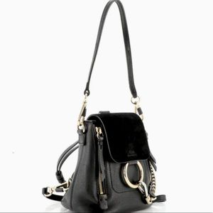 Chloe Mini Faye Backpack leather and suede